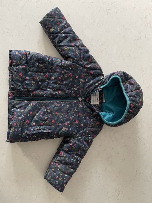 Kurtka zimowa Cocodrillo 80 12 miesiesy granatiwa w kwiatki