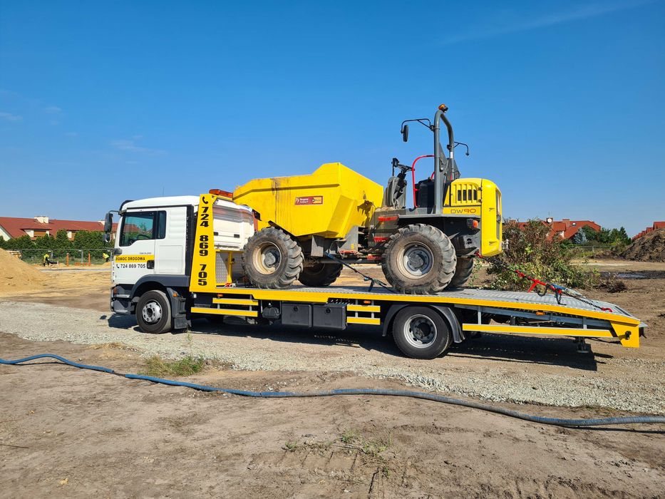 Pomoc Drogowa Laweta Transport Maszyn Strzelin Wojkowice Siechnice 8T