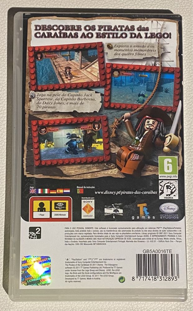 Jogo para Psp “Piratas das Caraíbas”