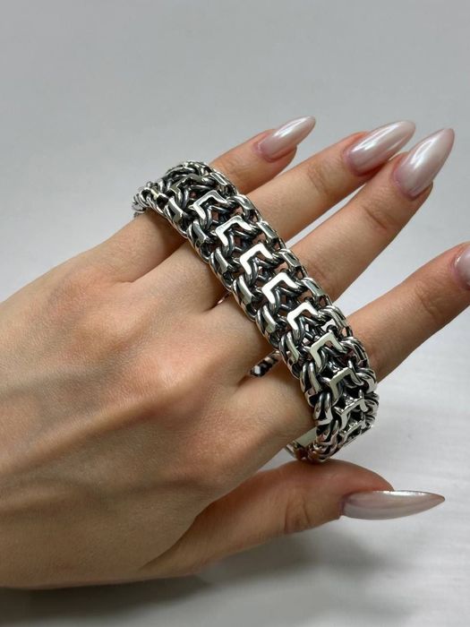 Срібний браслет 100г Імператор чоловічий мужской серебряный браслет