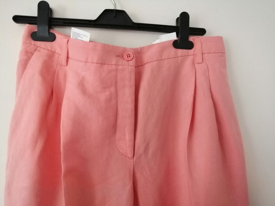 Eleganckie lniane spodnie na lato 42