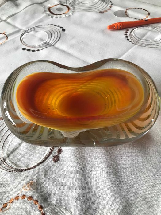 Unikatowa popielnica ozdobne szkło z PRL-u. Eryka Trzewik-Drost?