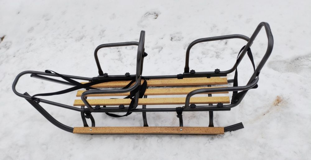 Sanki dwuosobowe, dla bliźniąt, z pchaczem