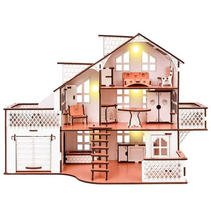 Кукольный домик GoodPlay Lock с гаражом и подсветкой