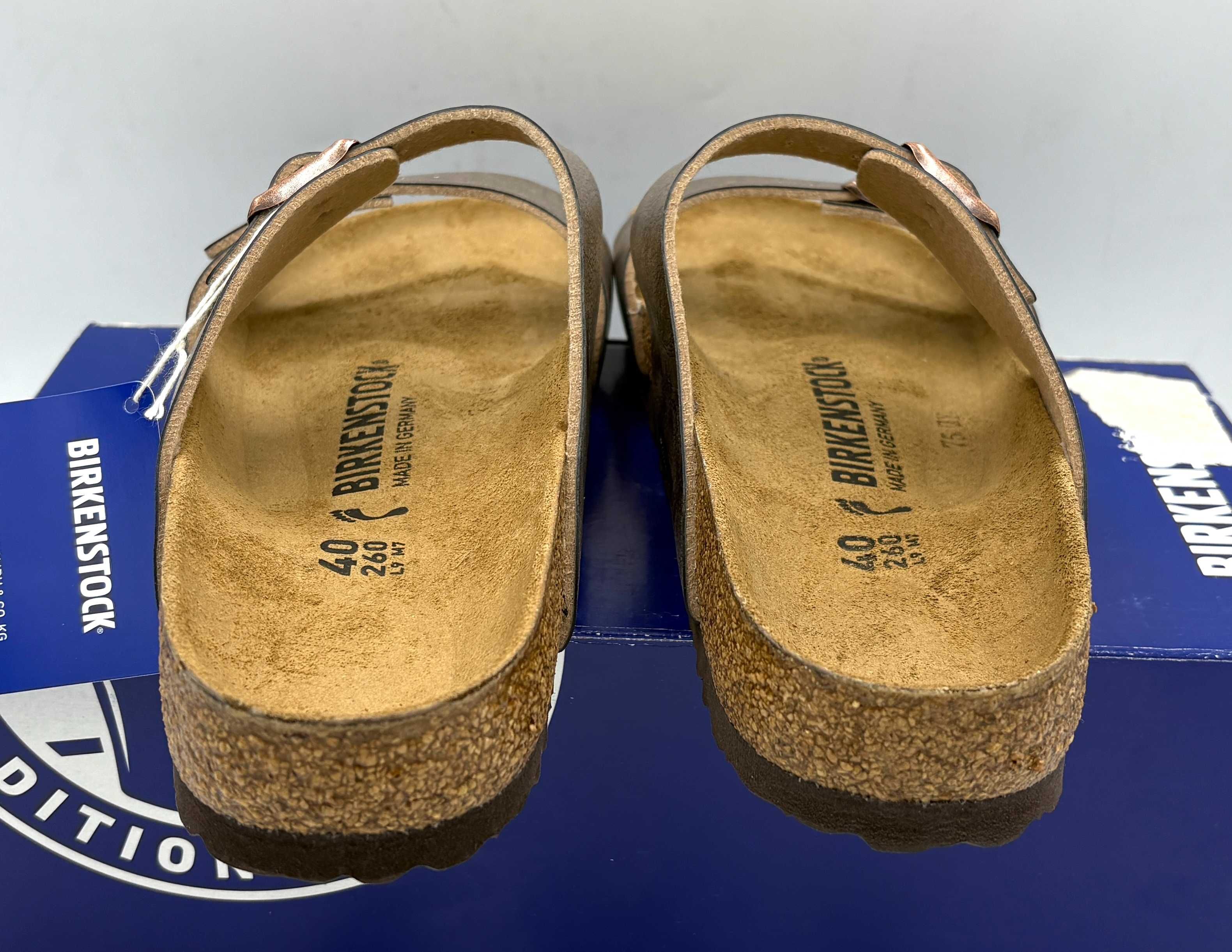 ‼️Nowe oryginalne klapki BIRKENSTOCK Syndey złote 40 AZ 249 skóra
