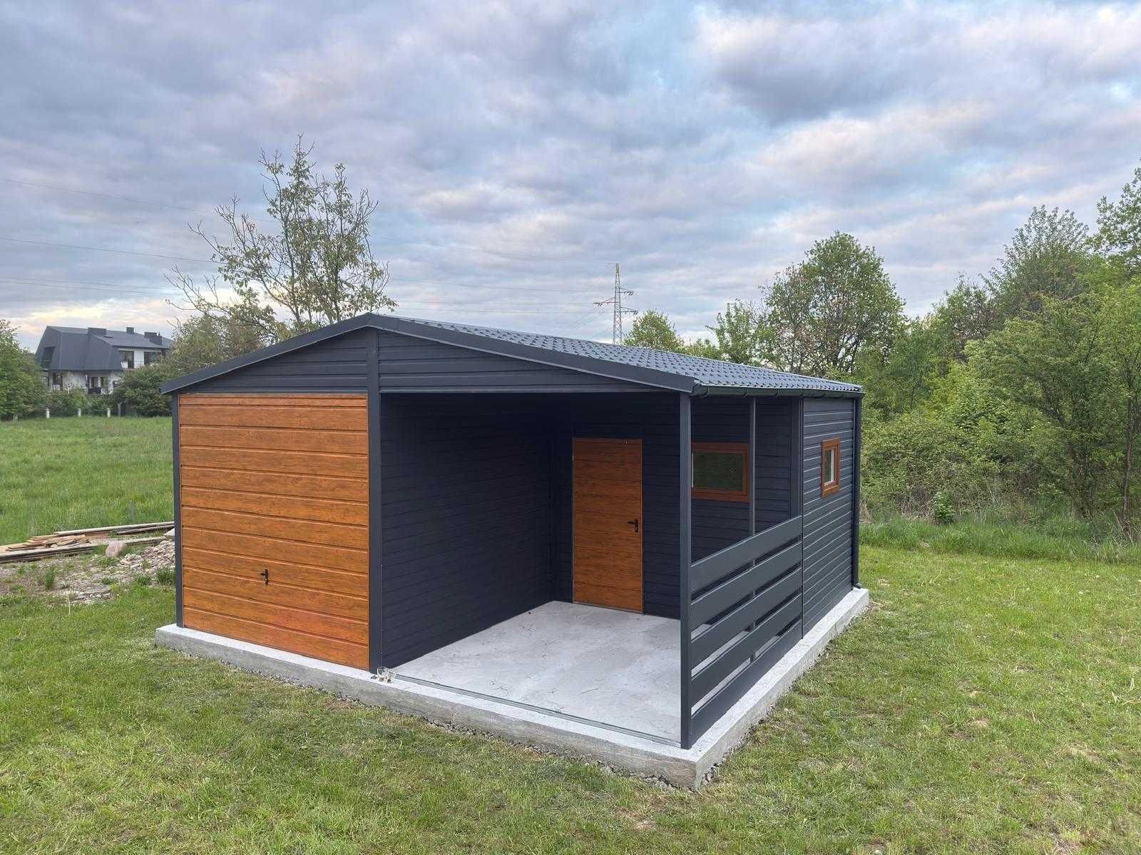 Garaż Blaszany Akryl 6x6 Premium Drewnopodobny 8x6 7x6 7x7 9x6 5x6 9x8