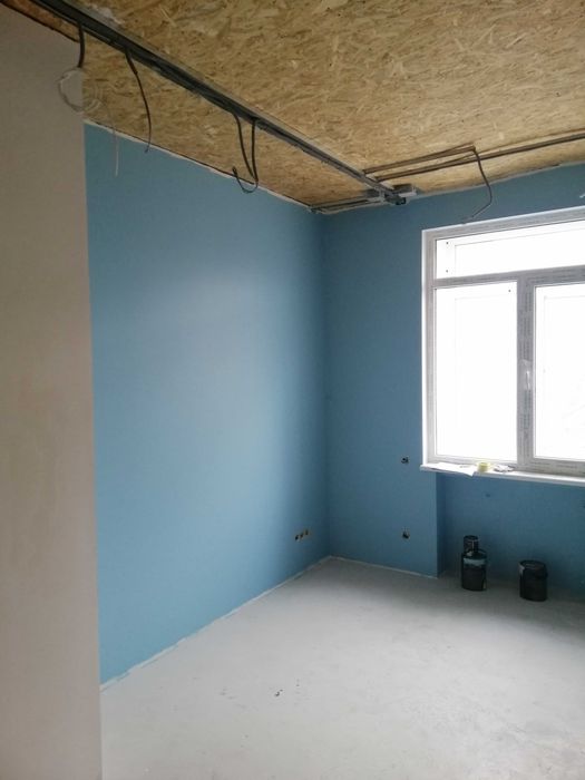 Шпаклювання стін, потоків. Фарбування. Поклейка скло полотна, шпалер.