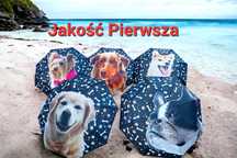 Parasolki ręczne wzór pieski i kotki
