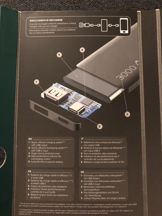 Powerbank 3000h da cellularline (NOVA)