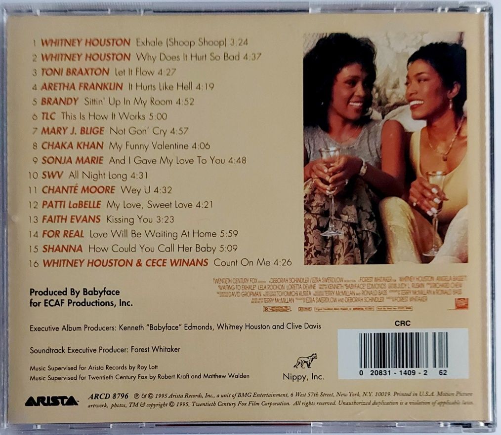 Soundtrack Waiting To Exhale 1995r Whitney Houston Toni Braxton Brandy