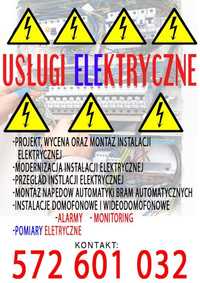 Elektryk/instalacje elektryczne-pomiary,domofony, bramy, monitoring