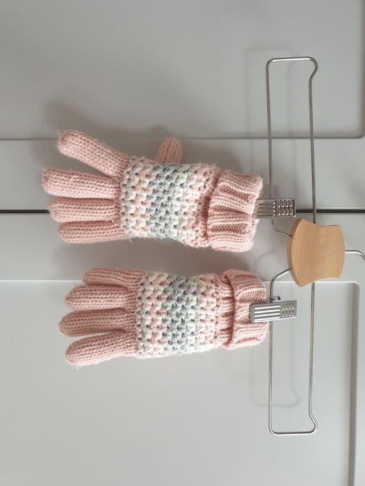 Różowe rękawiczki F&F 116 122 na polarze