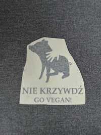 Nie krzywdź Go Vegan - wegańska naklejka na samochód