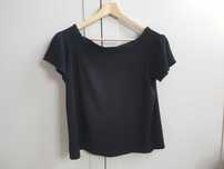 Czarna bluzka t-shirt hiszpanka Massimo Dutti lyocell 40
