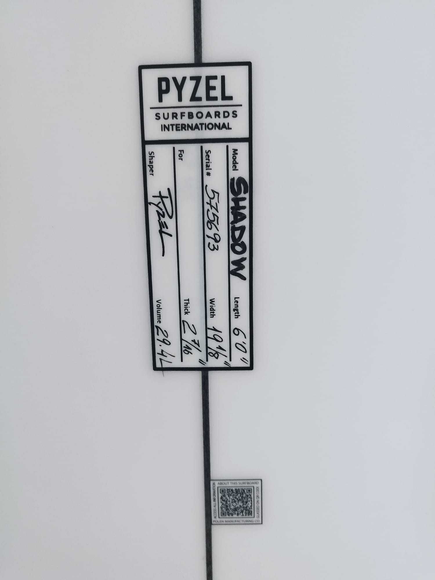 Vendo Pyzel Shadow 6,0 29,4L
