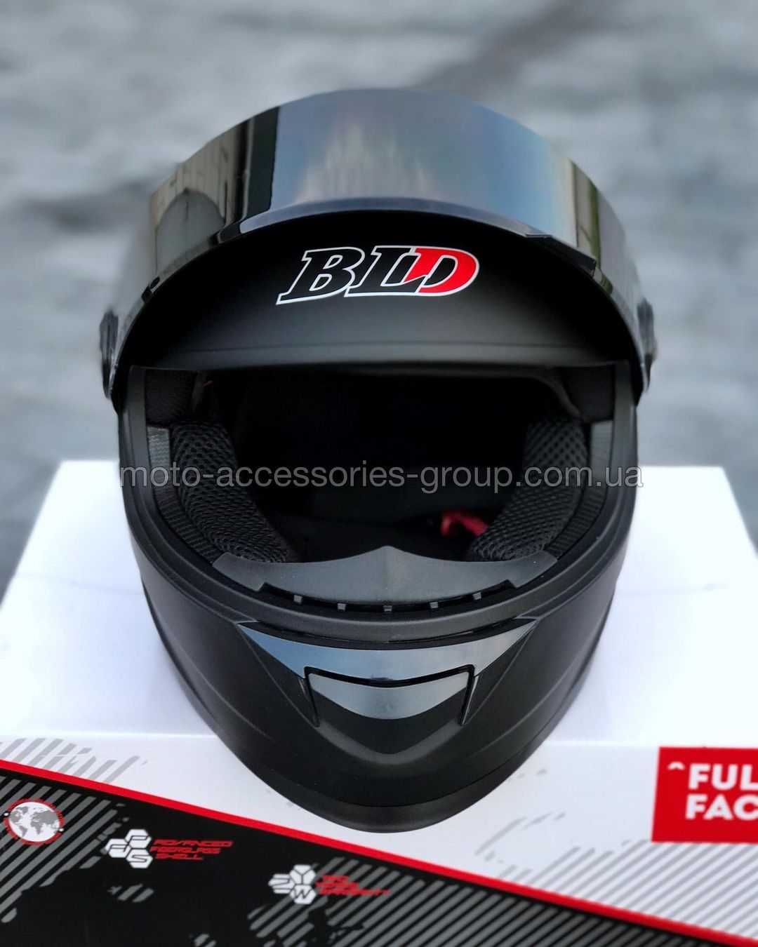 Мото шлем интеграл BLD-М65 ЧЕРНЫЙ матовый, шолом інтеграл
