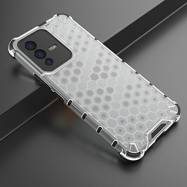 Honeycomb etui pancerny pokrowiec z żelową ramką Vivo V23/5G przezrocz