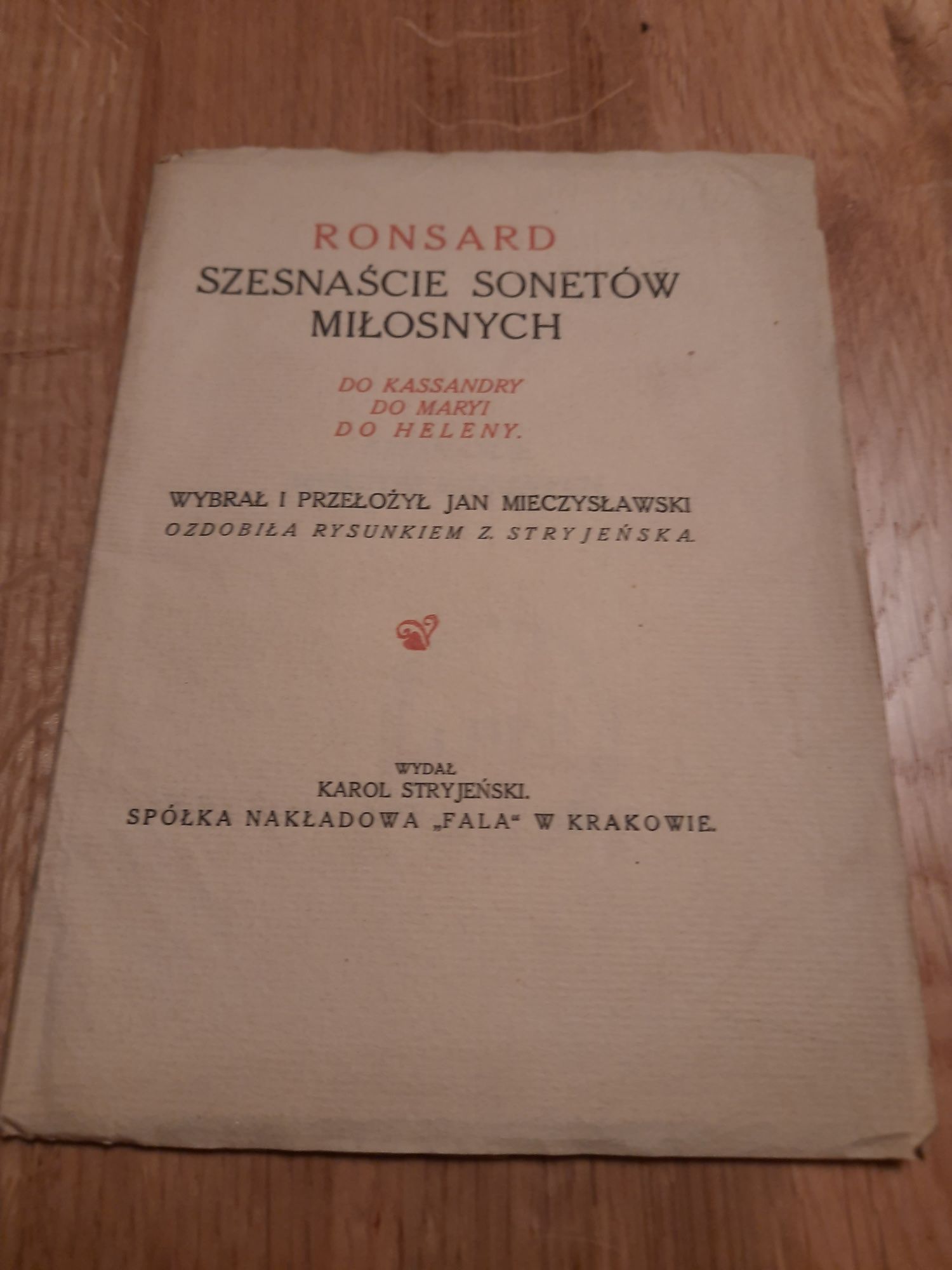 Ksiazka Ronsard szesnaście sonetów miłosnych