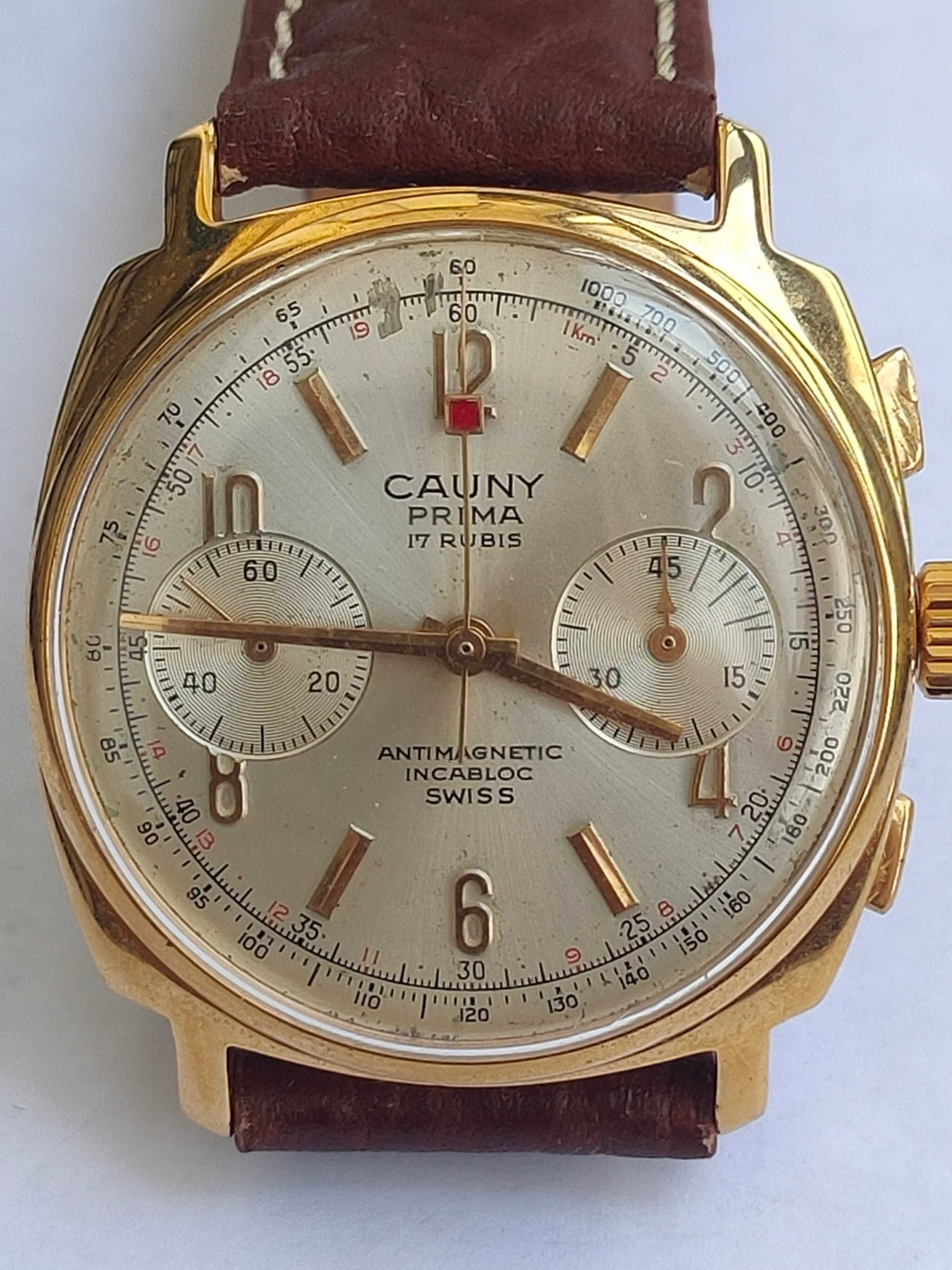 CAUNY * antigo * cronográfo * corda * valjoux 7733 * 37mm * TOP!!!