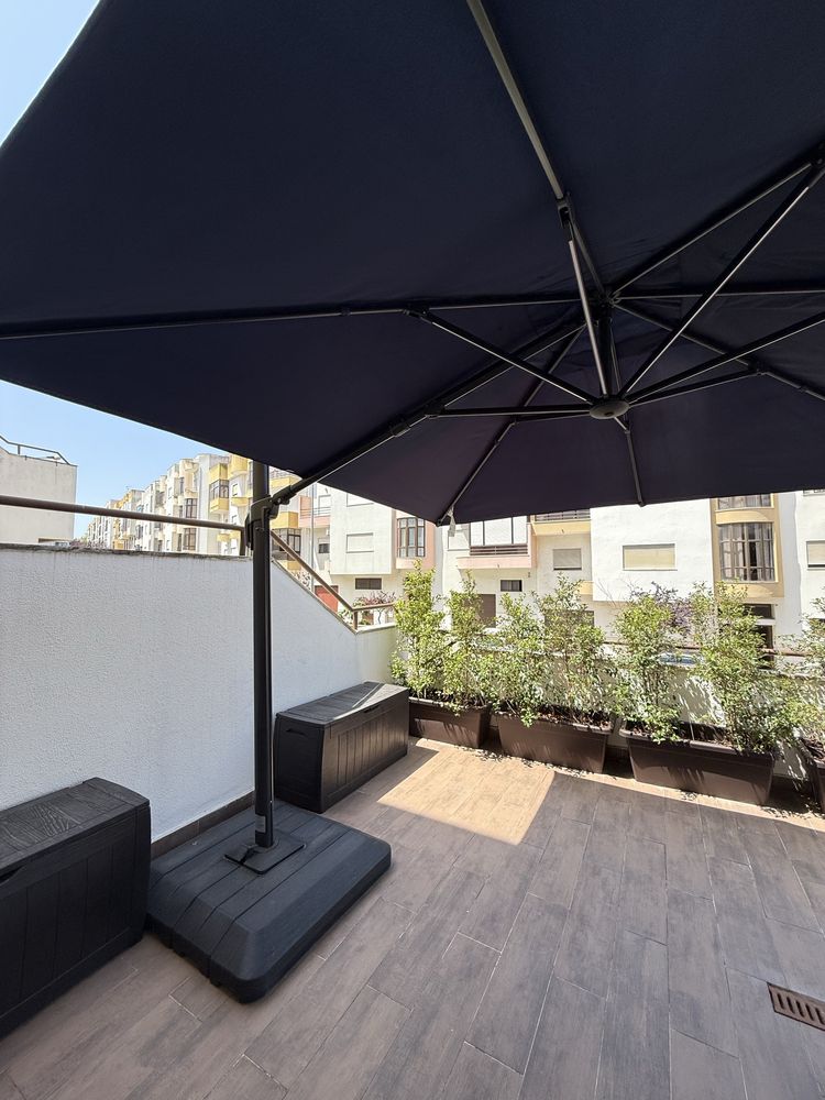 Chapeu de sol Naterual Sonira LED Azul escuro 290X290CM