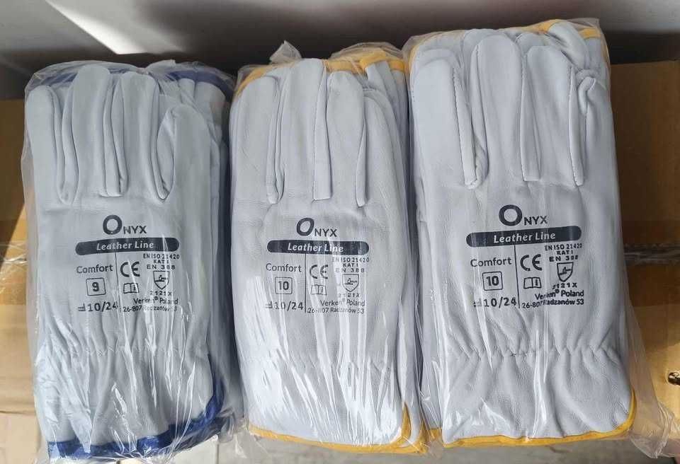 Rękawice robocze rękawiczki spawalnicze DRIVER skórzane kozia skóra