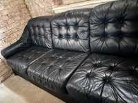 Sofa skórzana z naturalnej prawdziwej skóry trzyosobowa kanapa