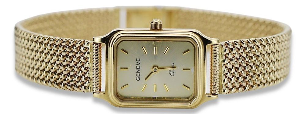 Złoty damski zegarek z bransoletą 14k Geneve lw023y&lbw003y Katowice