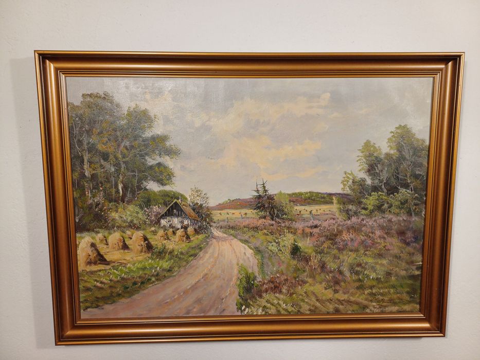 Stary obraz na płótnie Hilbert Jensen .