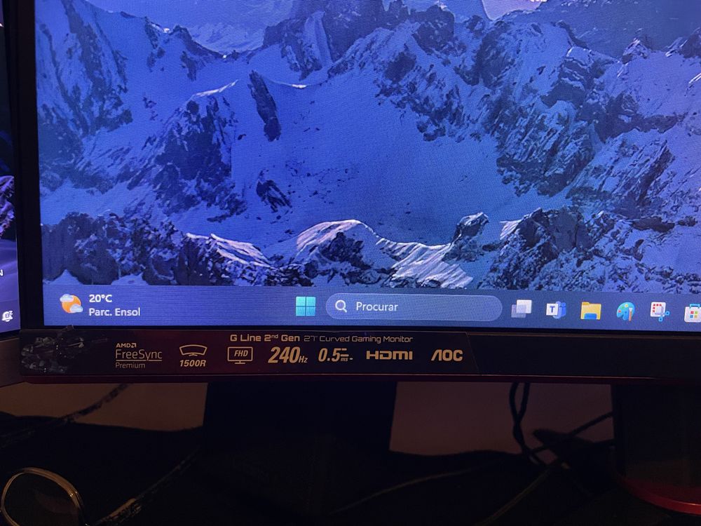Monitor Gaming 240hz 0,5ms AOC Gline 2nd Gen. Curvo