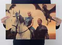 Plakat Gra o tron serial Scena Smok Daenerys Targaryen 50,5x35cm