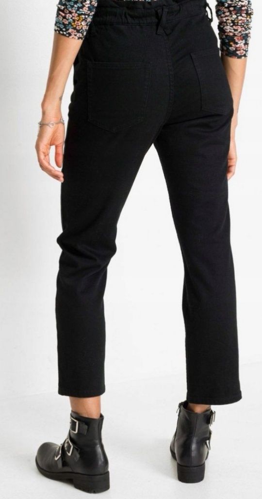 Jeansy czarne plus size 3/4 rozm. 50