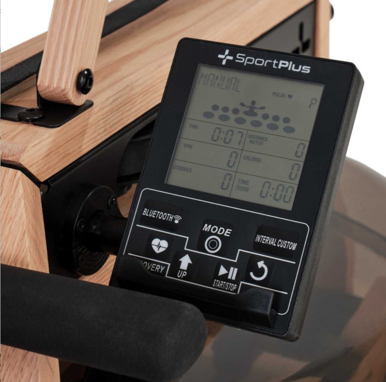 Wioślarz wodny treningowy Sportplus SP-WR-1800-iE DREWNO do 180 kg
