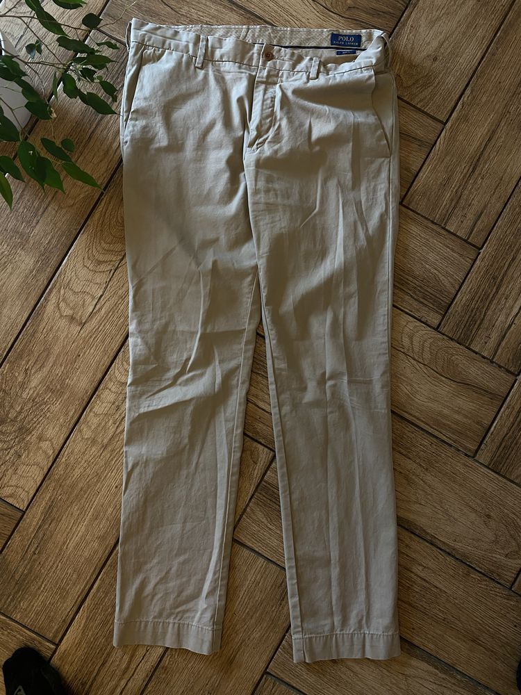 Beżowe spodnie chino polo ralph lauren