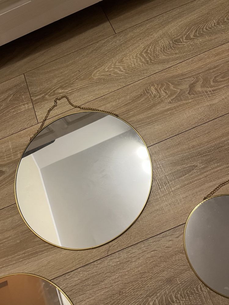 Piekne 2 komplety wiszace lustro lustra okragle na sciane