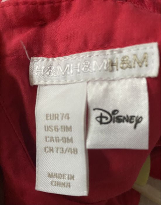 Sukienka czerwona H&M z Myszki Miki w białe grochy