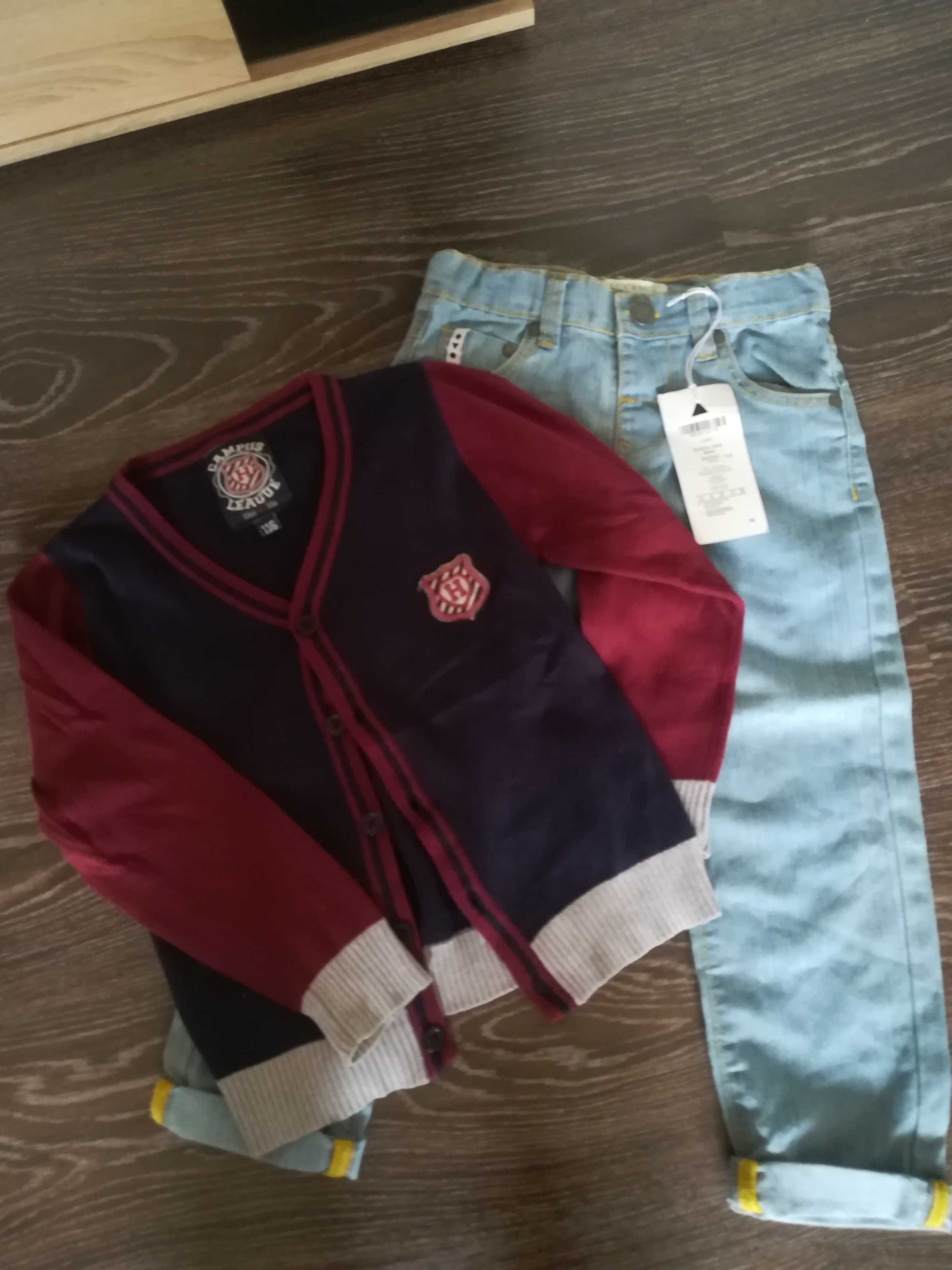 Sweterek+spodnie jeans 116