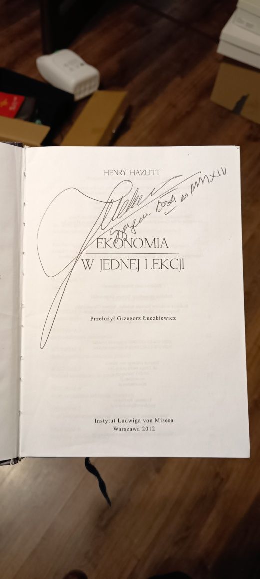 Ekonomia w jednej lekcji z autografem JKM