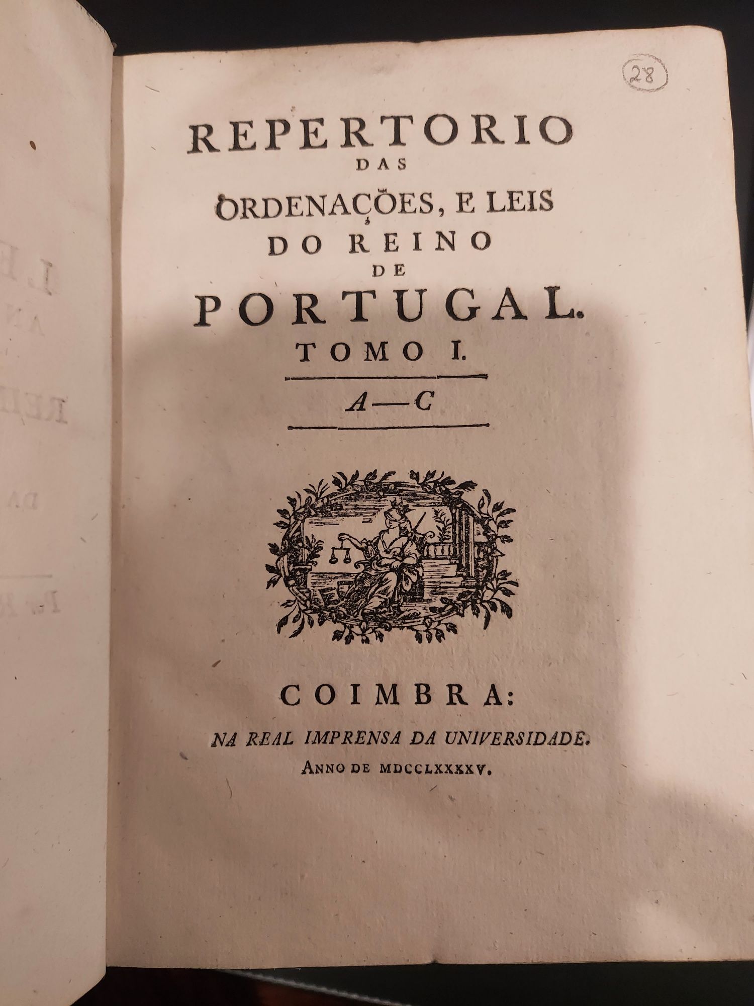 Repertorio das Ordenações e Leis do Reino de Portugal, 4 Tomos, 1795
