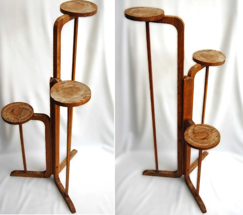 Kwietnik drewniany, stojący, art deco, dwudziestolecie międzywojenne