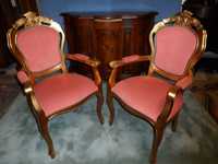 2 Fotele Kapitańskie Barokowe   Złocone z Włoch