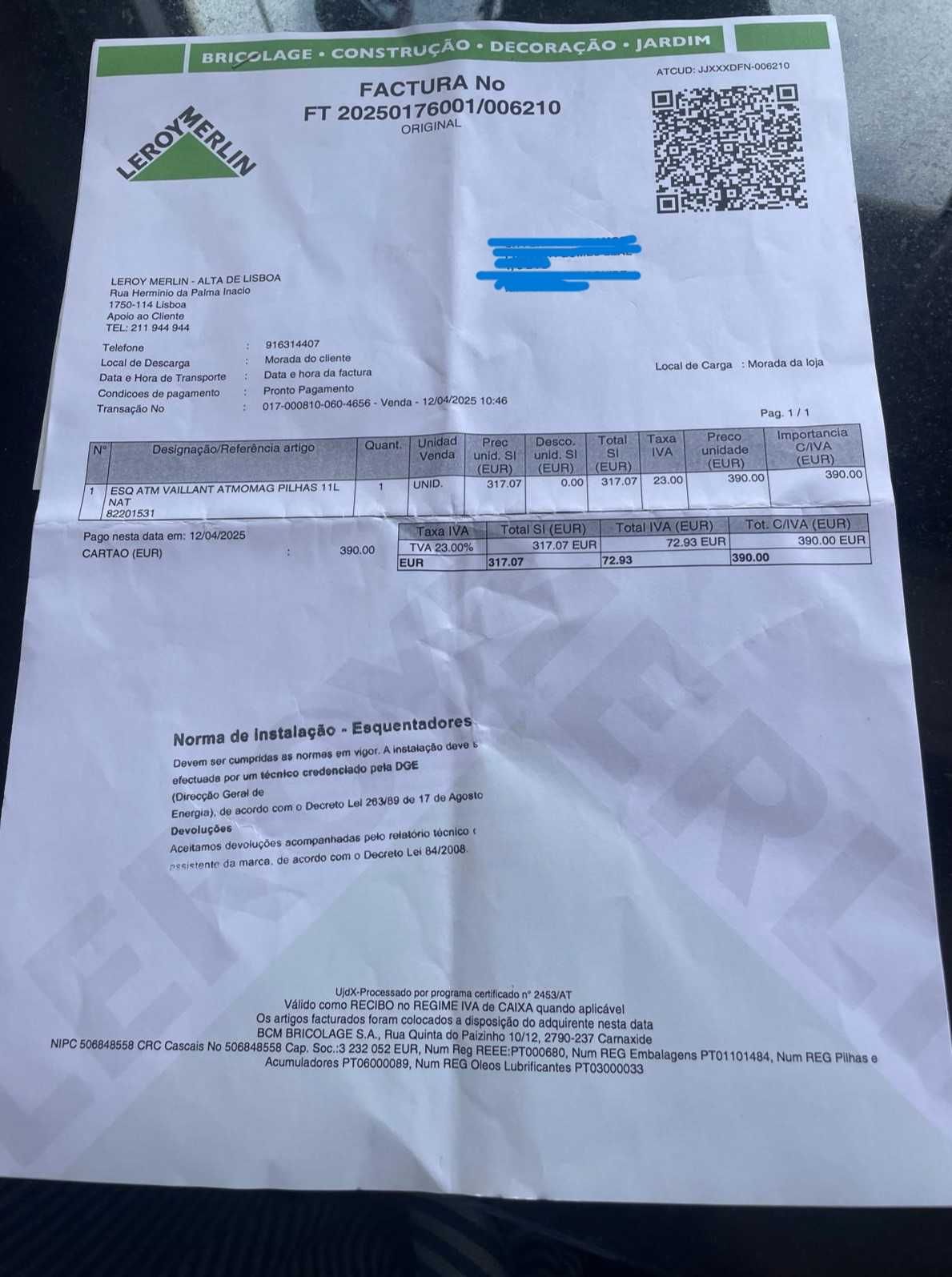 Esquentador Vaillant Gás Natural quase novo