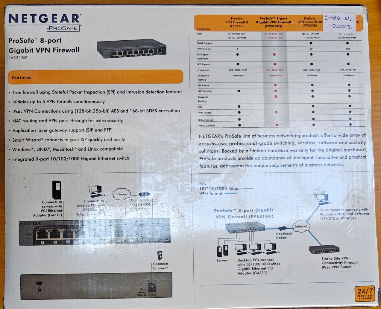 Netgear ProSafe™ 8-port Gigabit VPN Firewall FVS318G