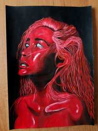 Portret kobiety - obraz akrylowy Malowany własnoręcznie