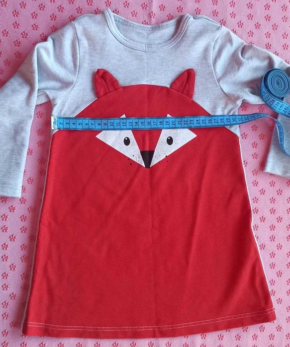 Dress made of cotton, polyester and lycra for a girl, like a fox