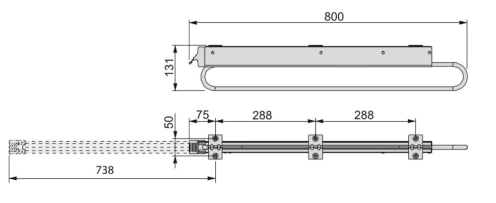 Wieszak wysuwany Emuca  self 800 stal i aluminium