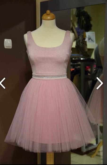 Tiulowa spódnica różowa pudrowa tiul hm h&ma 36 38 s m