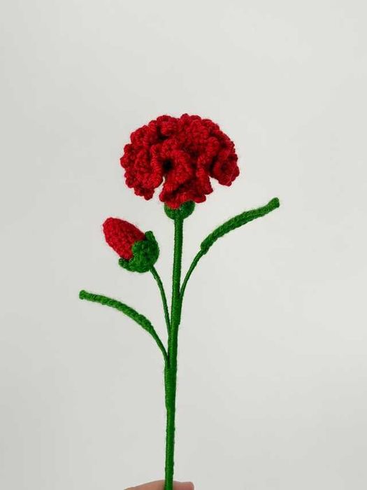 Cravo Vermelho em Crochet 25 de Abril