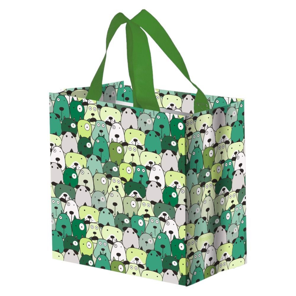 torba na zakupy 10l 25x15x27 pysiaki zielona 1szt
