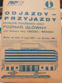 Kieszonkowy rozkład jazdy Poznań Gł. 1987-88