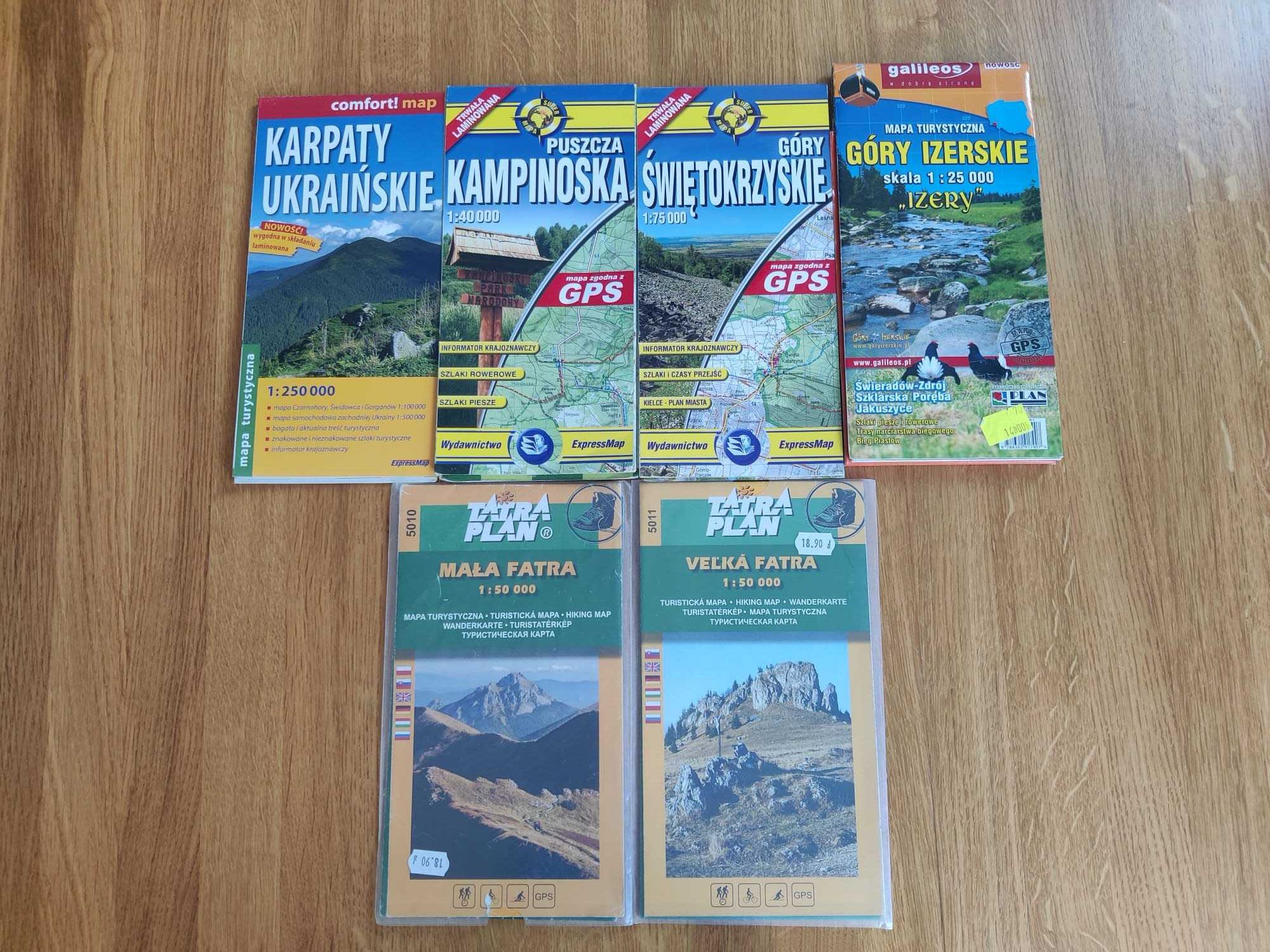 Mapy turystyczne: Beskidy, Tatry, Gorce, Bieszczady i inne